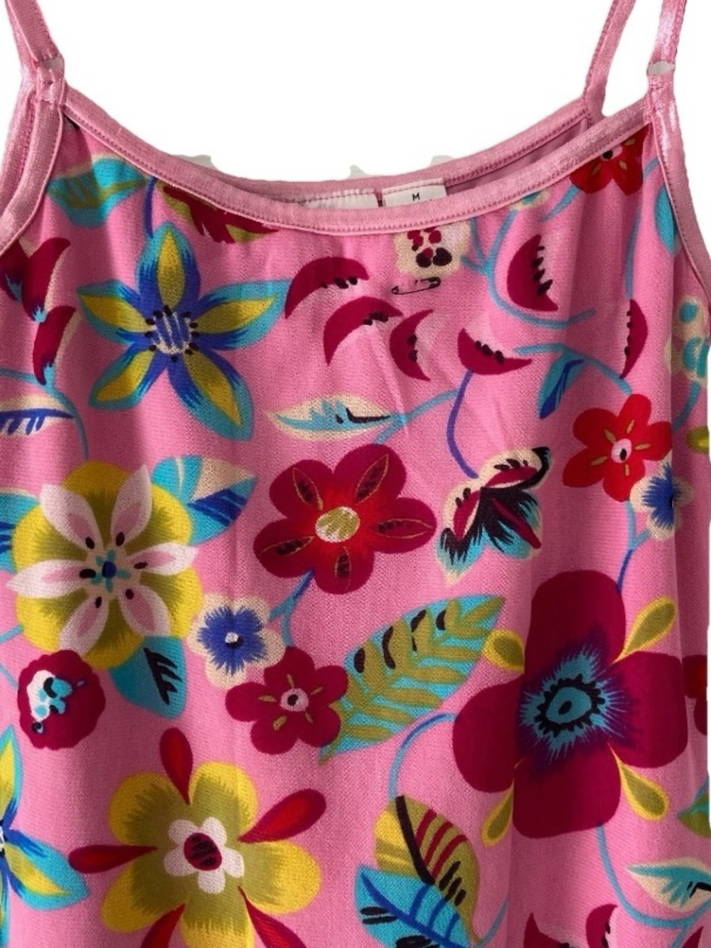 Vintage 90s Y2K Currants Pink Floral Mesh Overlay Slip Mini Dress - Size M